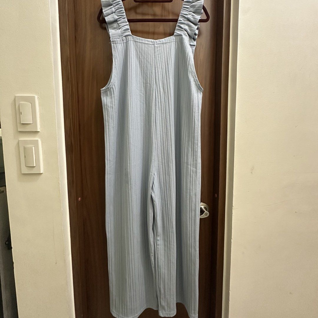 Marie Marie Blue Jumpsuit (Category: Jumpsuits) located in Makati City. Submitted by xo.thrifty (Listing ID 1467268094, Image 2). Description: Can fit Medium to Large length:46 from shoulders.