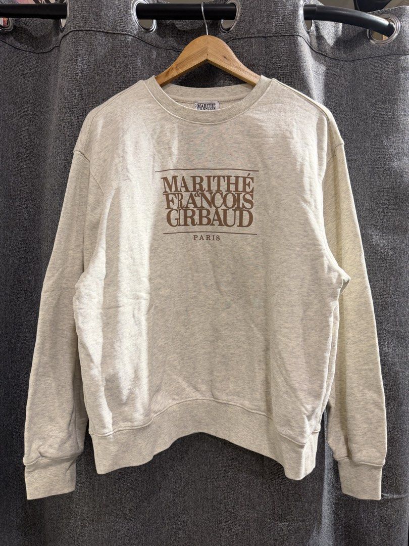 Marithe Francois Girbaud - Oatmeal Logo Crewneck (Category: Longsleeves) located in Makati City. Submitted by dailypickups_ (Listing ID 1467303253, Image 1). Description: Size: L In excellent condition Material: 100% Cotton.