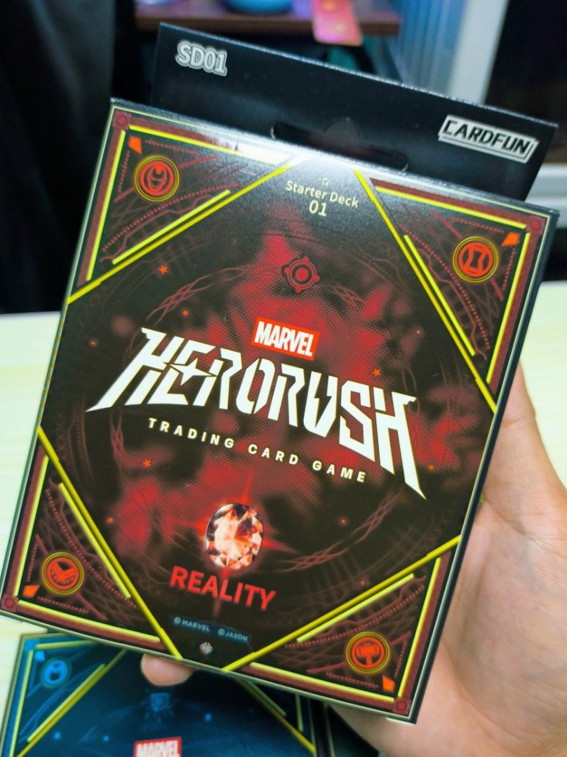 Marvel HeroRush Starter Deck Booster Pack English (Category: Card Packs) located in Caloocan City. Submitted by greenearth28555 (Listing ID 1467251209, Image 2). Description: ‼️ PLEASE READ‼️ - Complete Set: Includes all 4 Infinity Stone starter decks (Reality, Mind, Space, and Time) - Model Numbers: SD01, SD02, SD03, and SD04 - Condition: Brand new, factory-sealed, and in pristine condition - Manufacturer: Cardfun - Perfect for: Marvel collector