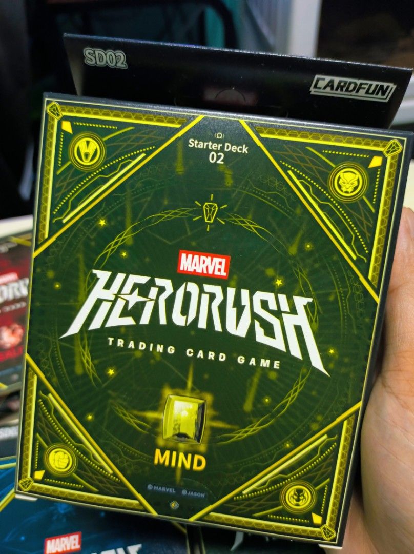 Marvel HeroRush Starter Deck Booster Pack English (Category: Card Packs) located in Caloocan City. Submitted by greenearth28555 (Listing ID 1467251209, Image 3). Description: ‼️ PLEASE READ‼️ - Complete Set: Includes all 4 Infinity Stone starter decks (Reality, Mind, Space, and Time) - Model Numbers: SD01, SD02, SD03, and SD04 - Condition: Brand new, factory-sealed, and in pristine condition - Manufacturer: Cardfun - Perfect for: Marvel collector