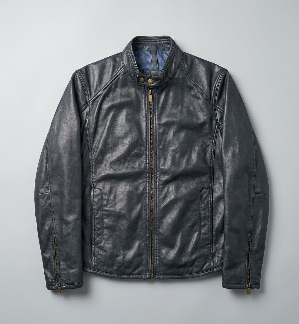 Massimo dutti (💯 real leather) dark navy blue (Category: Coats, Jackets and Outerwear) located in Baguio. Submitted by archival_thrifted.ph. (Listing ID 1467181332, Image 1). Description: FOR SALE‼️ . MASSIMO DUTTI 💯 REAL LEATHER CAFE RACER JACKET . EXCELLENT CONDITION .MEDIUM ON TAG .PHP 5500 PLUS SF .❌❌ COP/COD .MOP GCASH .COURIER J&T .BAGUIO AREA .DM FOR SURE BUYER TY.