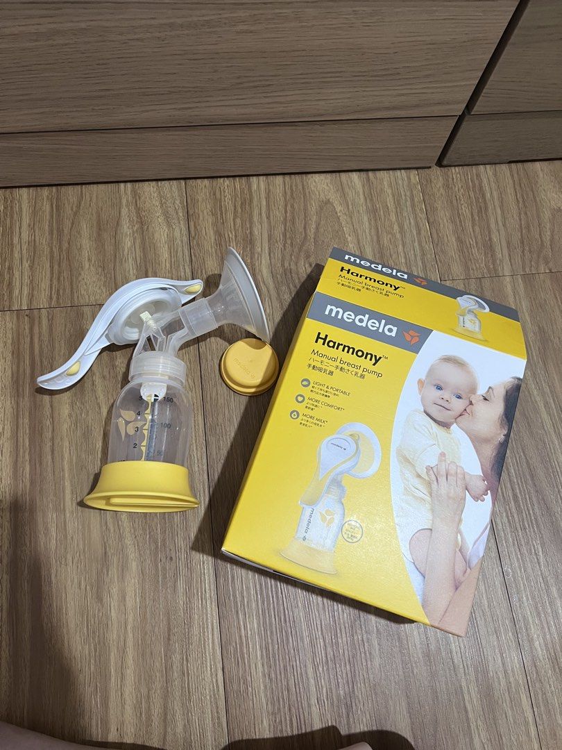Medela Harmony Manual Breast Pump (Category: Breastfeeding & Bottle Feeding) located in Manila. Submitted by offthelabelmnl (Listing ID 1467228399, Image 2). Description: - Medela Harmony manual breast pump in original box - Ergonomic handle for a comfortable pumping experience - Lightweight and portable design, perfect for on-the-go use - Includes a 150ml bottle, stand, and cap - Clean, sanitized, and ready for immediate use - Bought Feb 2026, u