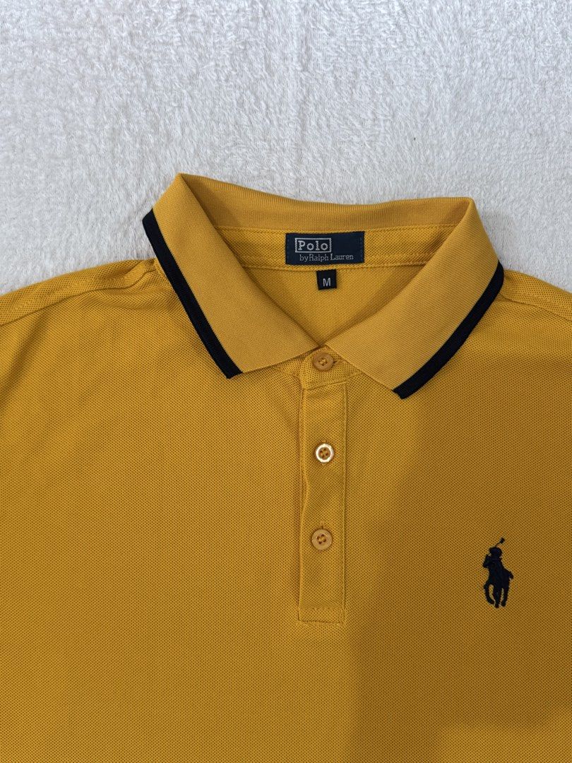 Medium mustard polo for men (Category: Formal Shirts) located in Dasmarinas. Submitted by ennahsthriftcollection (Listing ID 1467265532, Image 2). Description: Lenght: 25 inches Width: 19 inches Medium on tag Malambot tela (no iteketa).