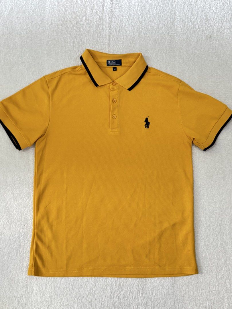 Medium mustard polo for men (Category: Formal Shirts) located in Dasmarinas. Submitted by ennahsthriftcollection (Listing ID 1467265532, Image 1). Description: Lenght: 25 inches Width: 19 inches Medium on tag Malambot tela (no iteketa).