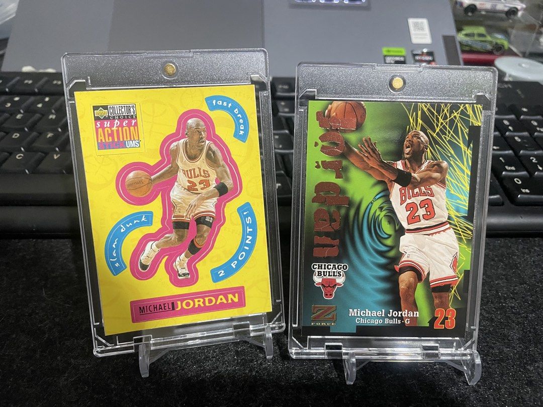 Michael Jordan (Category: Raw Singles) located in Caloocan City. Submitted by walletdamagecollections (Listing ID 1467274915, Image 3). Description: Pricelist Fleer Metal Shredders - 3500 Zupermen - 2000 with factory issue miscut top edge UD Sticker - 1000 Z Force Jordan - 1800 Mags included for cards with mags in pics Hardwood Leaders and Fleer Ultra 900 each Cards are in South Caloocan Can send front and back pics .
