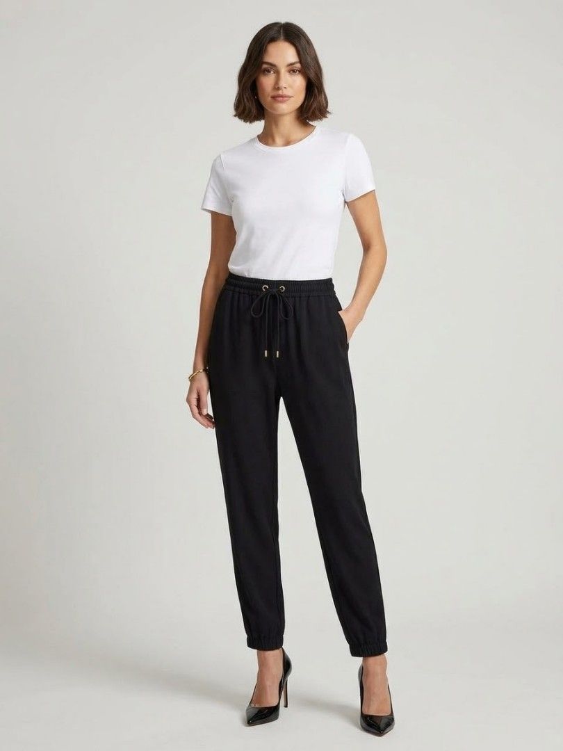 MICHAEL MICHAEL KORS Jogger Pants.* (Category: Other Bottoms) located in Iba. Submitted by selector_items (Listing ID 1467192547, Image 2). Description: MICHAEL MICHAEL KORS Jogger Pants.* 1. *Main tag:* The beige `MICHAEL MICHAEL KORS` woven tag inside the waistband - correct font, correct stitching. 2. *Hardware:* This is the best proof. - Gold grommets / eyelets are thick and heavy, not thin plastic - Drawstring tips / aglets are engraved `MIC