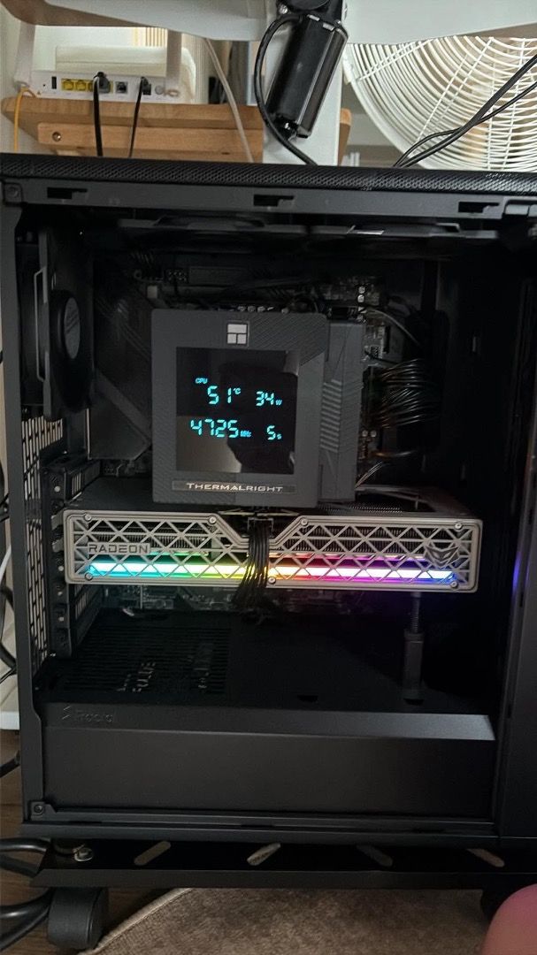 Mid-High range Gaming PC RUSH (Category: Desktops) located in Paranaque City. Submitted by skyehye (Listing ID 1464461062, Image 2). Description: For sale as a whole only 2 month old pc Processor: Ryzen 7 7800X3D Motherboard: MSI B650 Tomahawk wifi GPU: 16GB Sapphire Radeon RX 9060XT Nitro+ Ram: 32gb 6000mhz Kingston Fury Beast Memory: 2tb Samsung 990 PRO | 512gb Kingston KC3000 PSU: Seasonic gold 850w Case: Fractal North Mesh Fans: Thermalright 