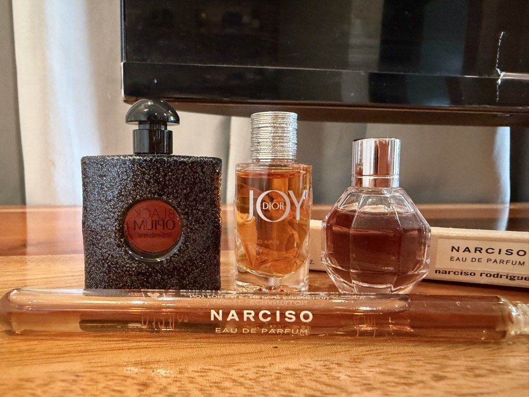 Mini Perfumes Bundle (Category: Fragrance & Deodorants) located in San Antonio. Submitted by luvstuffffff (Listing ID 1467179010, Image 1). Description: - Authentic designer fragrance bundle of 4 - Yves Saint Laurent Black Opium 5ml - Dior Joy 5ml - Narciso Rodriguez Eau de Parfum bottle 4ml - Viktor&Rolf Flower Bomb 5ml - Ideal for daily wear or discovering new signature scents without buying full retail sizes - PM for inquiries or fast shipping