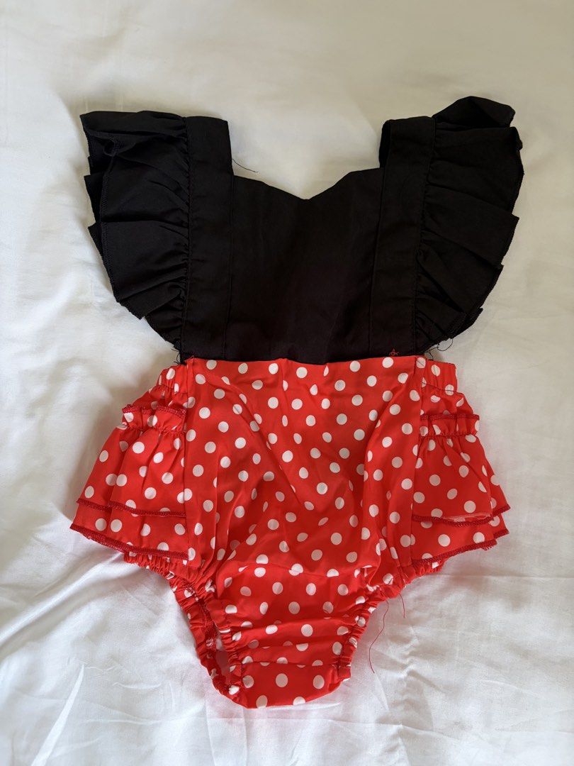 Minnie Mouse Baby Romper Costume (Category: Babies & Kids Fashion) located in Binan City. Submitted by hya.perez (Listing ID 1467189940, Image 1). Description: Used only once. Headband included. Size: 0-6 months.
