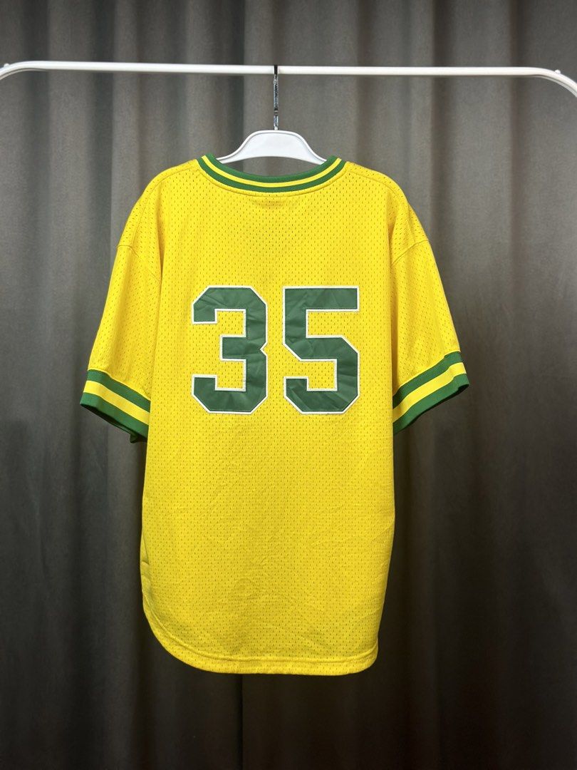 Mitchell & Ness A’s Rickey Henderson Jersey (Category: Tshirts & Polo Shirts ) located in Batangas. Submitted by geejay2ph (Listing ID 1467295307, Image 2). Description: ʙʀᴀɴᴅ: A’s 1984 Rickey Henderson M1TSHELL&NESS Cooperstown Collection Jersey sɪᴢᴇ: XL on Tag ; Neck to Bottom Length (29) in. Pit-Pit Width (25) in. ᴄᴏɴᴅɪᴛɪᴏɴs: Pristine Condition Like New ✨.