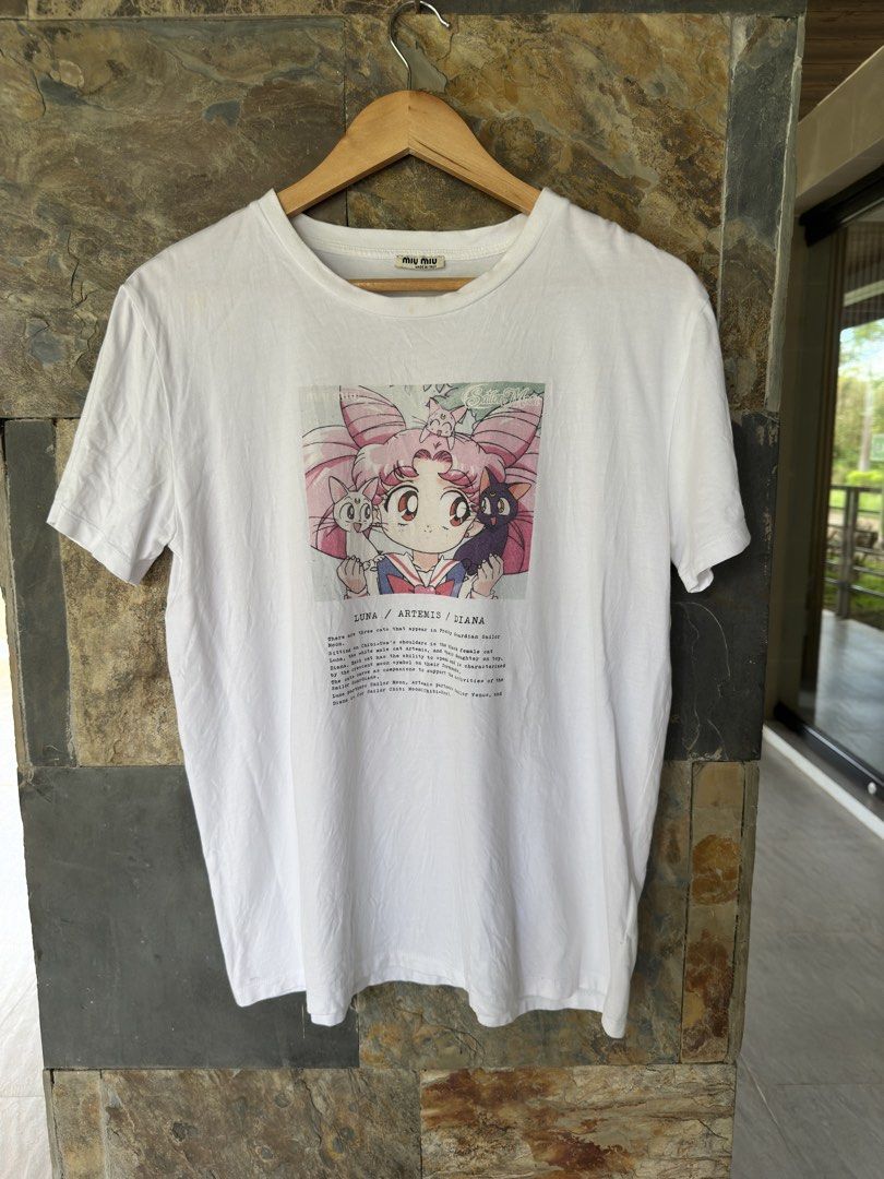 Miu Miu Sailormoon Shirt (Category: Shirts) located in Tuguegarao City. Submitted by bunchoy_thriftshop (Listing ID 1467232931, Image 1). Description: 📌Miu Miu x Sailormoon Excelent Condition Large in tag fits Medium ₱370 + Shipping 📍Quirino Province.