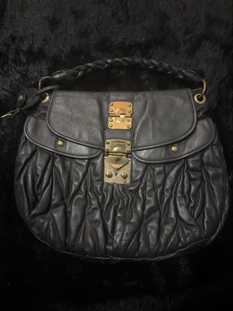 Miumiu Matelasse Coffer Bag (Category: Luxury Bags & Wallets) located in Tuguegarao City. Submitted by blairxoxowear (Listing ID 1456168091, Image 1). Description: no white tag and other tag.