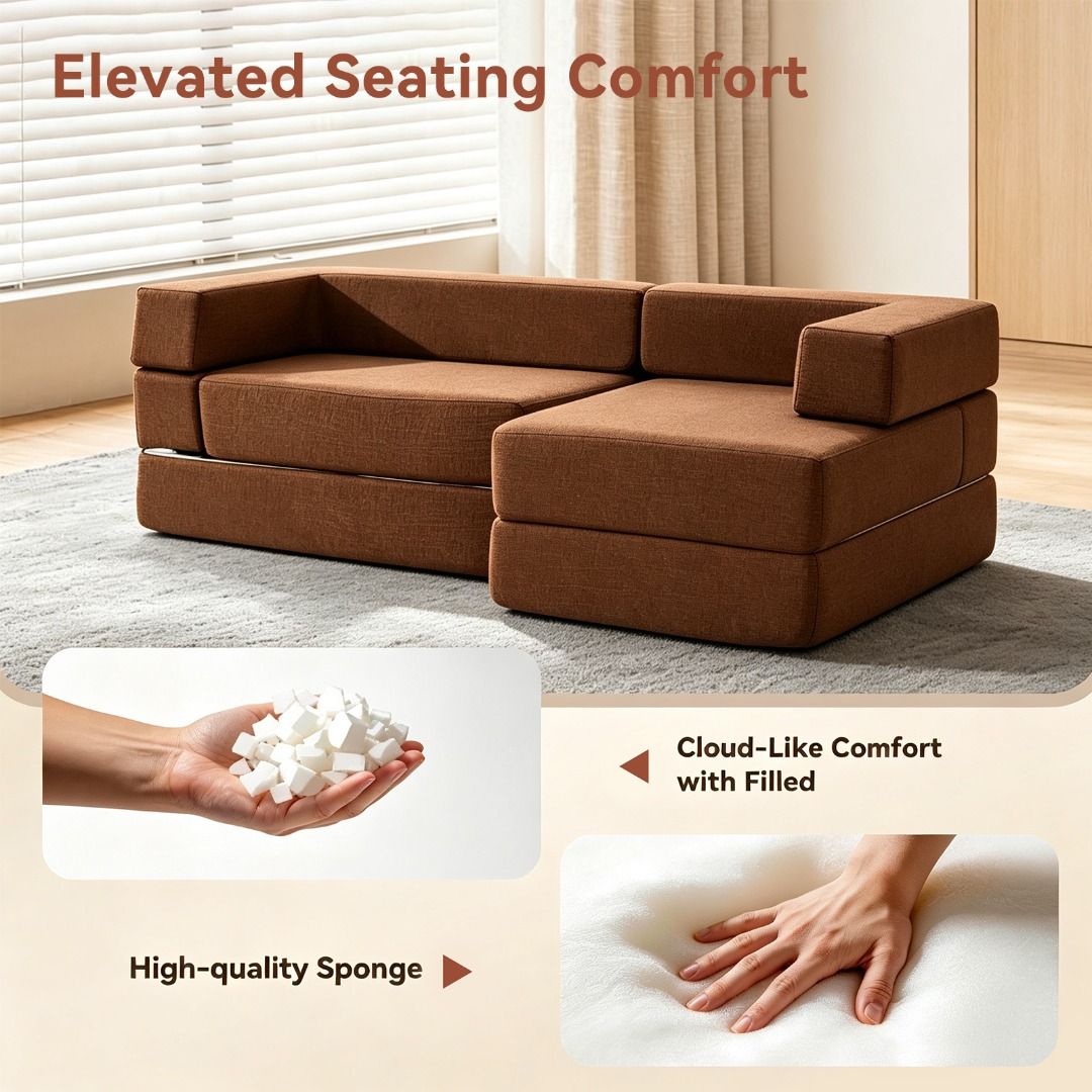 Modern modular sofa foam couch (Category: Sofas) located in Manila. Submitted by rarewhale_487098 (Listing ID 1467206391, Image 1). Description: - Textured solid fabric modular corner sofa - Easily rearrangeable modular sections to fit your space - Thick foam cushioning for firm and comfortable support - Neutral earth tone that complements living rooms or studies - Compact size, ideal for smaller apartments and studio spaces.