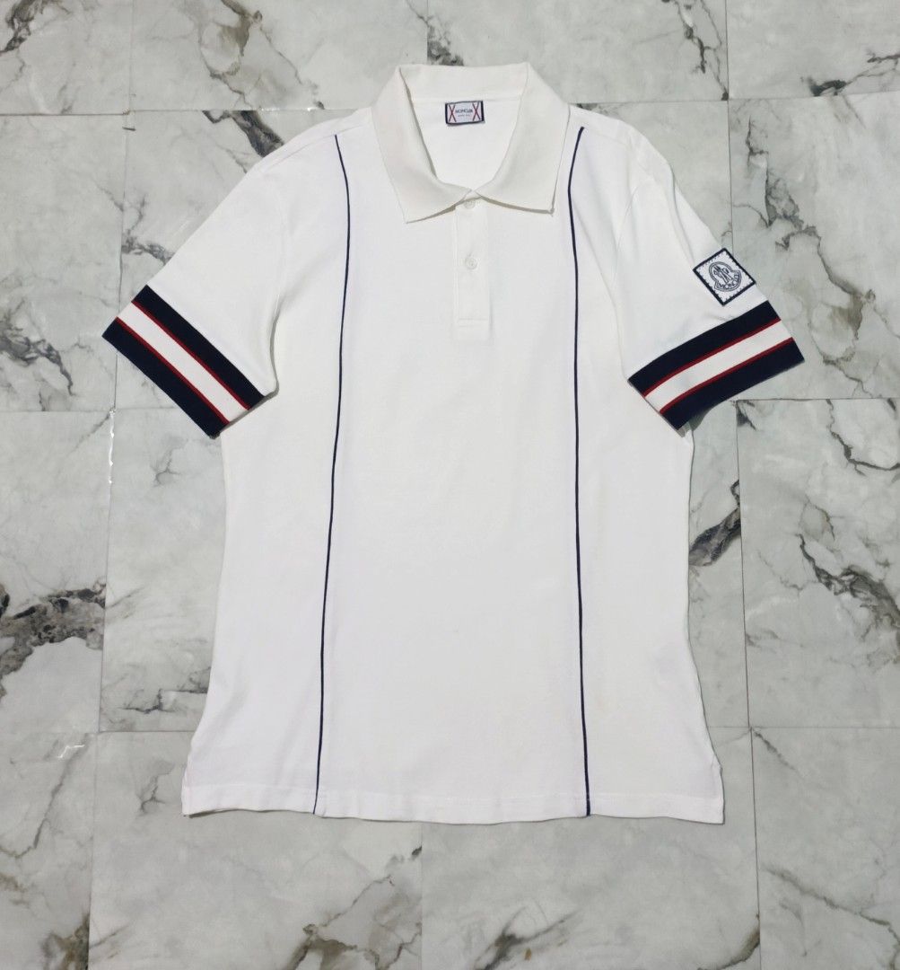 Moncler Polo Shirt (Category: Luxury Apparel) located in Bacolod City. Submitted by luxtrend.ph (Listing ID 1467186142, Image 3). Description: Moncler Polo Shirt •Photos may vary due to lighting✨ •For Men •Size: Small to Medium best fit •Measurements: 20W / 27.5L •Condition: Excellent •Issues: None •Color Rate: 9.5/10 •Complete tags •Embroidered patch logo •₱rice: 1,880 shipped🏷 DM to purchase🛒🛒🛒 Courier: J&T Express MOP: Gcash / Bank Transfe