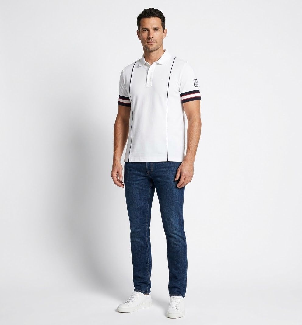 Moncler Polo Shirt (Category: Luxury Apparel) located in Bacolod City. Submitted by luxtrend.ph (Listing ID 1467186142, Image 1). Description: Moncler Polo Shirt •Photos may vary due to lighting✨ •For Men •Size: Small to Medium best fit •Measurements: 20W / 27.5L •Condition: Excellent •Issues: None •Color Rate: 9.5/10 •Complete tags •Embroidered patch logo •₱rice: 1,880 shipped🏷 DM to purchase🛒🛒🛒 Courier: J&T Express MOP: Gcash / Bank Transfe