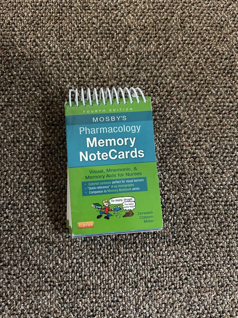 Mosby's Pharmacology Memory NoteCards: Visual, Mnemonic, and Memory Aids for Nurses (Category: Textbooks) located in Quezon City. Submitted by affordableitemsfromusa (Listing ID 1467358889, Image 1). Description: feb to march eta.