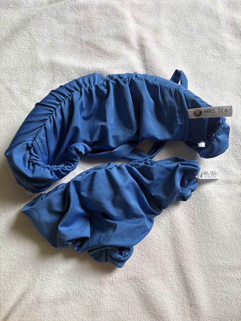 Mrs. Sea Blue Two-Piece Bikini Set (Category: Bikinis & Swimsuits) located in Makati City. Submitted by katch2 (Listing ID 1467321512, Image 1). Description: - Brand/Item: Mrs. Sea Blue Bikini Set - Style: Tube top with high-waisted bottoms - Color: Vibrant royal blue - Material: Stretchy and comfortable fabric - Condition: Worn once for a quick photo shoot, freshly washed and ready to ship - Ideal for: Beach trips, pool days, and vacays.