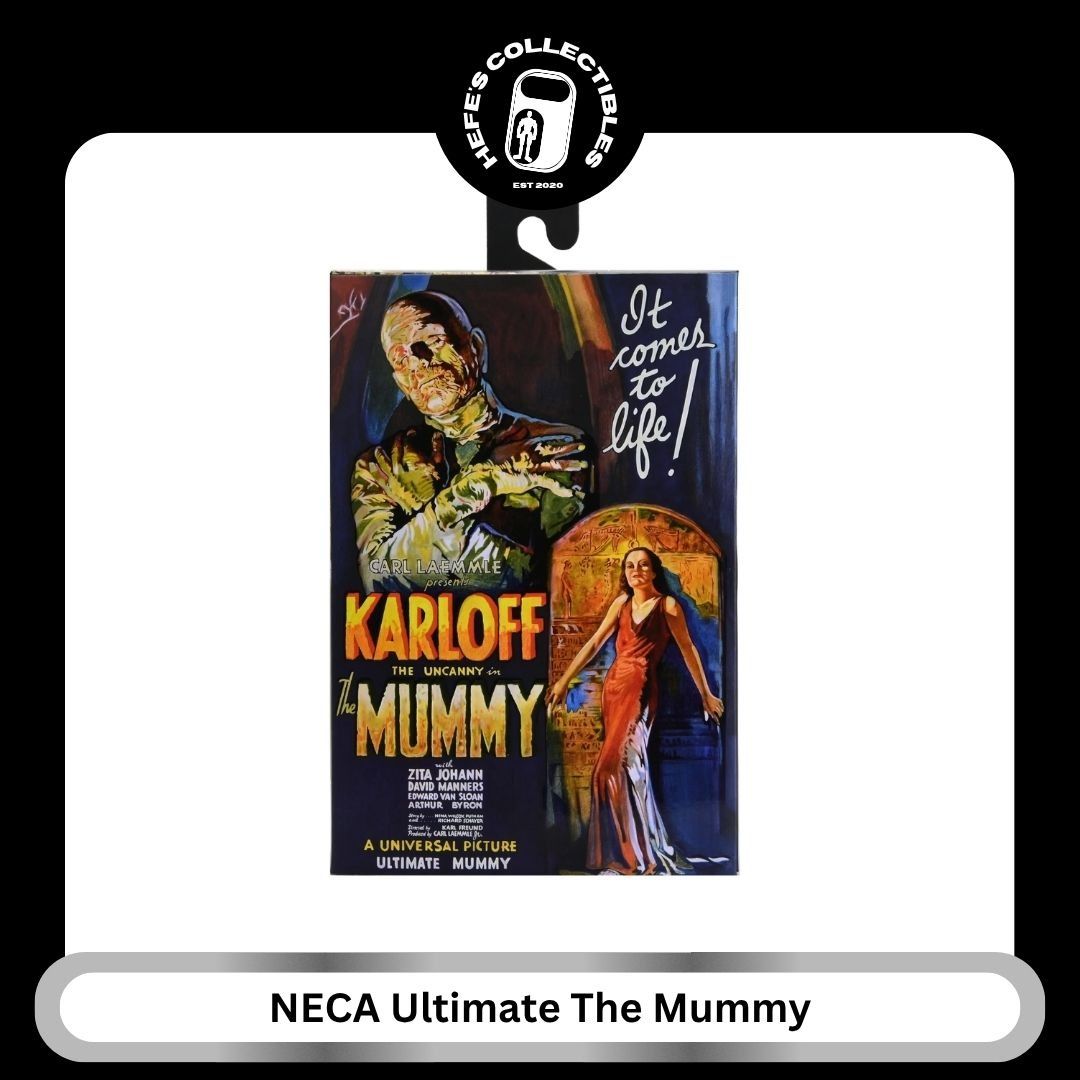 NECA Universal Monsters Ultimate The Mummy Action Figure (Category: Figurines & Statues) located in Malabon City. Submitted by hefescollectibles (Listing ID 1467205996, Image 1). Description: - Authentic NECA Ultimate The Mummy action figure with Boris Karloff likeness - Highly detailed 7-inch scale collectible - Comes with multiple interchangeable head sculpts and alternate hands - Includes scroll and other iconic accessories - Packed in a colle