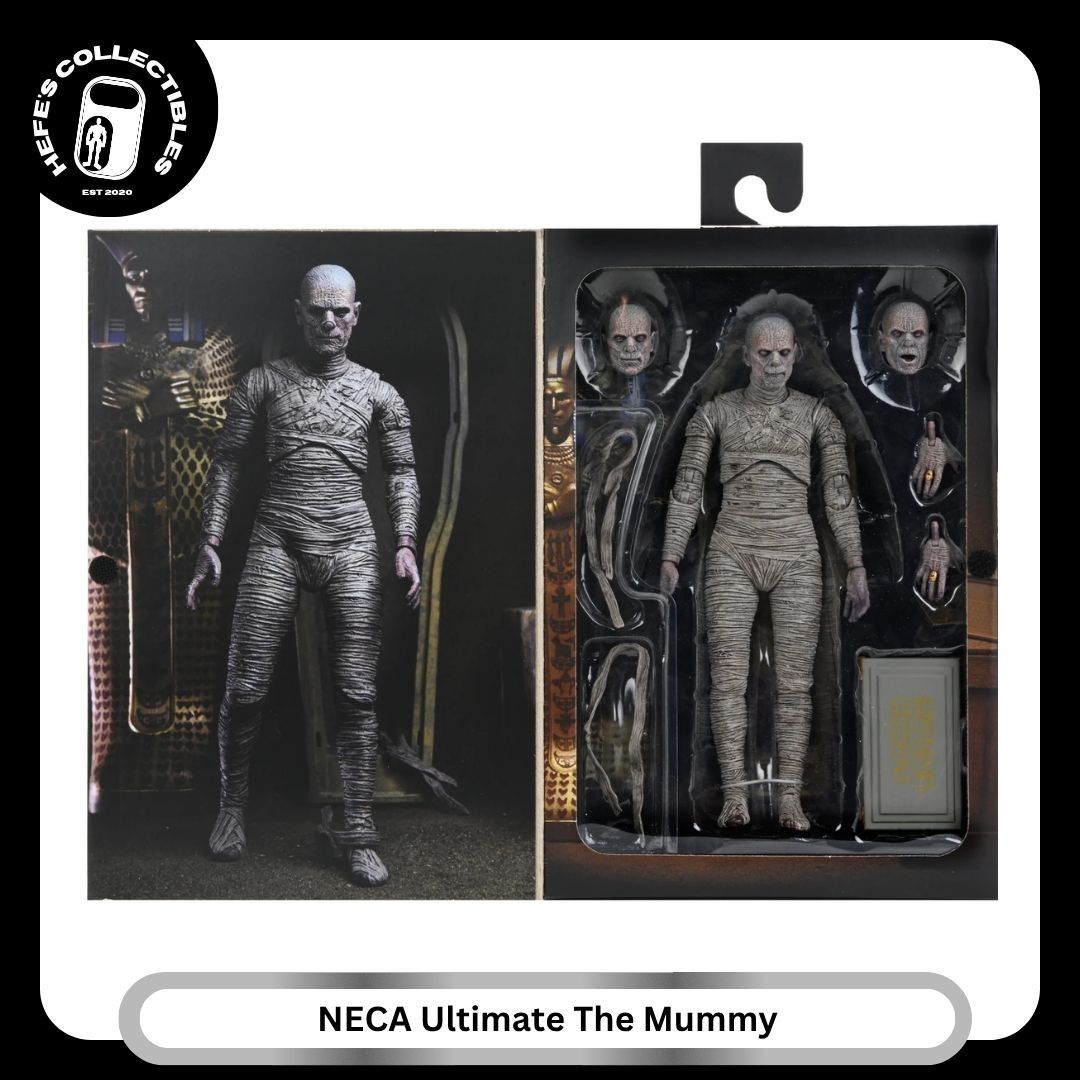 NECA Universal Monsters Ultimate The Mummy Action Figure (Category: Figurines & Statues) located in Malabon City. Submitted by hefescollectibles (Listing ID 1467205996, Image 3). Description: - Authentic NECA Ultimate The Mummy action figure with Boris Karloff likeness - Highly detailed 7-inch scale collectible - Comes with multiple interchangeable head sculpts and alternate hands - Includes scroll and other iconic accessories - Packed in a colle