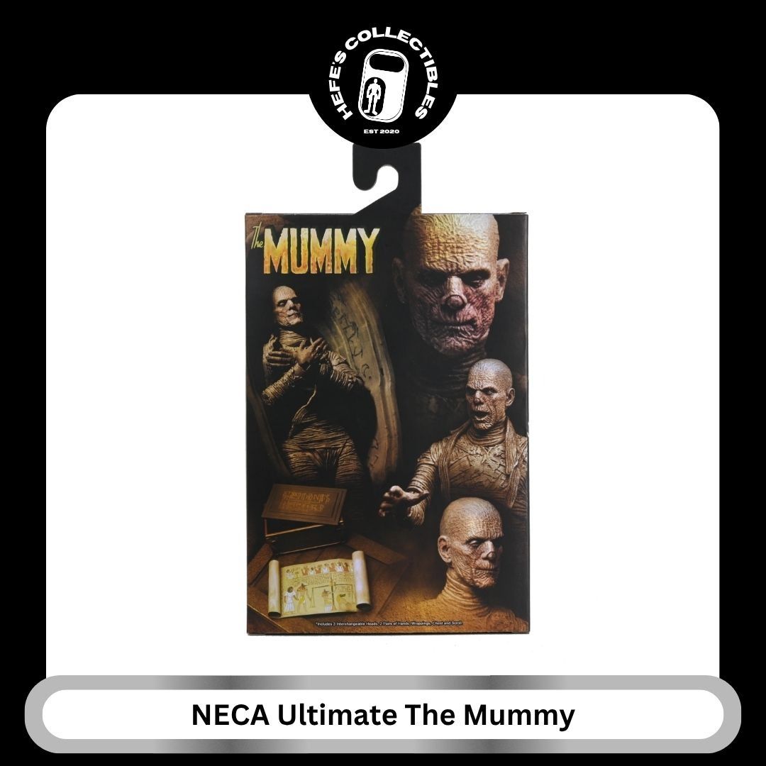 NECA Universal Monsters Ultimate The Mummy Action Figure (Category: Figurines & Statues) located in Malabon City. Submitted by hefescollectibles (Listing ID 1467205996, Image 2). Description: - Authentic NECA Ultimate The Mummy action figure with Boris Karloff likeness - Highly detailed 7-inch scale collectible - Comes with multiple interchangeable head sculpts and alternate hands - Includes scroll and other iconic accessories - Packed in a colle