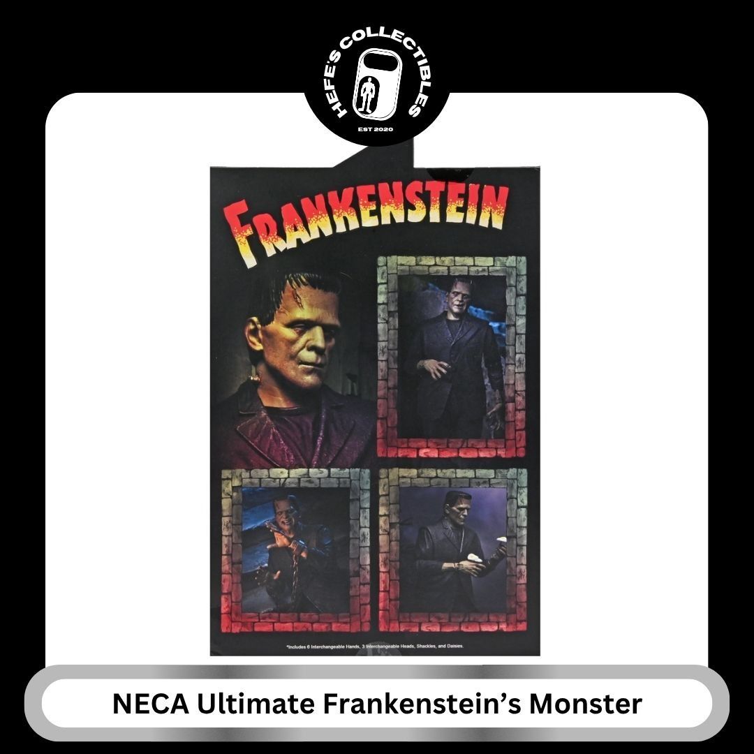 NECA Universal Monsters Ultimate Frankenstein's Monster Action Figure (Category: Figurines & Statues) located in Malabon City. Submitted by hefescollectibles (Listing ID 1467206243, Image 2). Description: - Official NECA Universal Monsters Frankenstein's monster action figure - Highly detailed sculpt with full articulation for dynamic posing - Includes 3 interchangeable head sculpts and multiple pairs of hands - Comes with iconic accessories: dai
