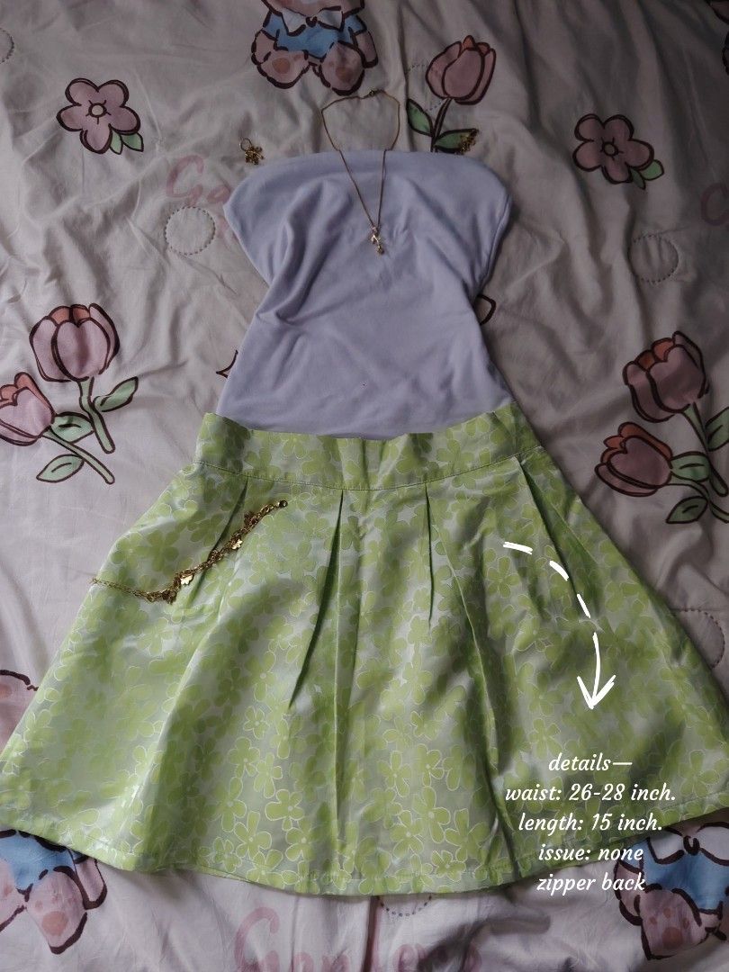 neon floral skirt ☘️ (Category: Skirts) located in Hermosa. Submitted by lcvelycath (Listing ID 1467202284, Image 2). Description: size: s-m mine: ₱179 bid: ₱+10 lock: ₱379 (shipped) EOB: wednesday—october 14, 2026 °. thrifted, pre-loved, or brand new but ready to wear (some aren't bcs i don't have the time to wash them, very sorryy :<) colors may vary due to lightning & quality 𐙚 °. check details before mine joy miners will be posted :> 𐙚 °. p