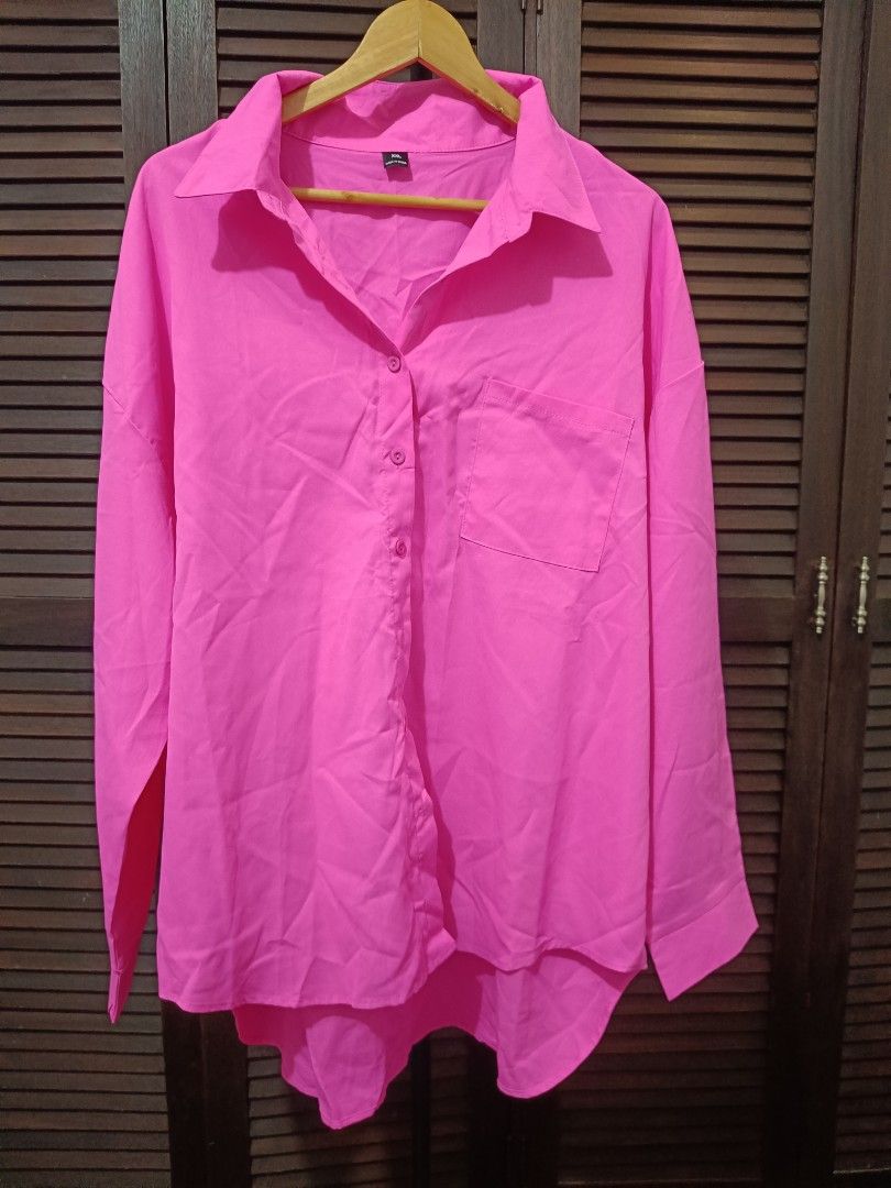 Neon Pink Polo Shirt (Category: Longsleeves) located in Manila. Submitted by byjrb (Listing ID 1467188982, Image 1). Description: 🛍️ Brand-new items from SHEIN, Emery Rose, Zaful & more! Size : Large to XL cute nito, pwede din pang cover 📦 Shipping: LBC / J&T / Lalamove 💸 MOP: GCash / BPI only DM for inquiries! 💌.