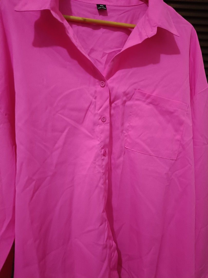 Neon Pink Polo Shirt (Category: Longsleeves) located in Manila. Submitted by byjrb (Listing ID 1467188982, Image 2). Description: 🛍️ Brand-new items from SHEIN, Emery Rose, Zaful & more! Size : Large to XL cute nito, pwede din pang cover 📦 Shipping: LBC / J&T / Lalamove 💸 MOP: GCash / BPI only DM for inquiries! 💌.