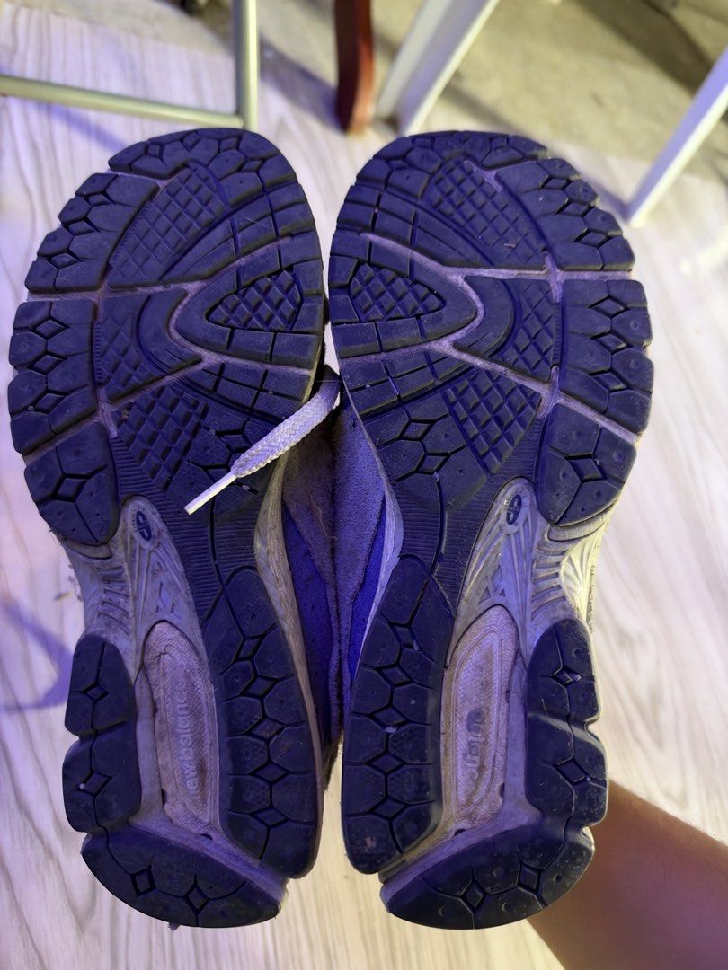 New Balance 2002R Protection Pack Rain Cloud Size 10.5 (Category: Sneakers) located in Caloocan City. Submitted by nic834427 (Listing ID 1467210822, Image 2). Description: New Balance 2002R sneakers in the Protection Pack style, grey colorway with distressed suede overlays and raw-edge details. Men's US size 10.5, EU 44.5, UK 10. Classic ABZORB midsole cushioning underneath. Shows clear signs of wear on the upper suede and midsoles, with dirt bui