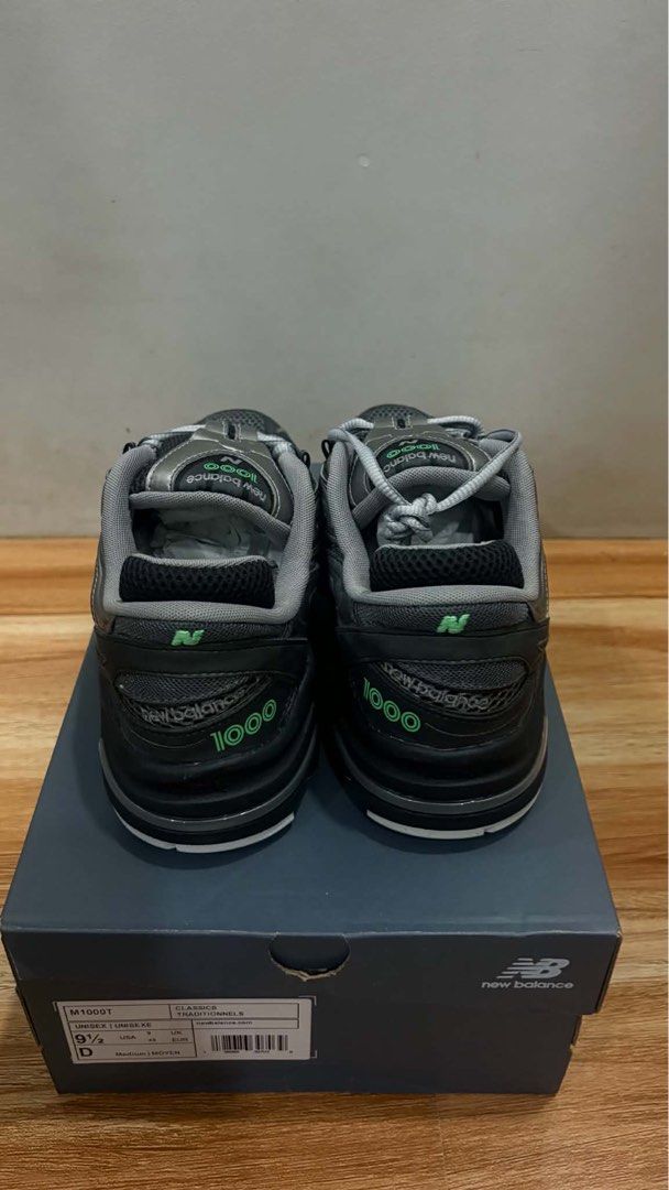 New Balance 1000 M1000T (Category: Casual Shoes) located in Marikina City. Submitted by msyfinds (Listing ID 1467329798, Image 3). Description: Colorway: Grey / Silver / Green 💚🩶 Size: US 9.5 Men / UK 9 / EU 43 Condition: Good as new (please see photos) Complete with original box Selling Price: ₱5,500.