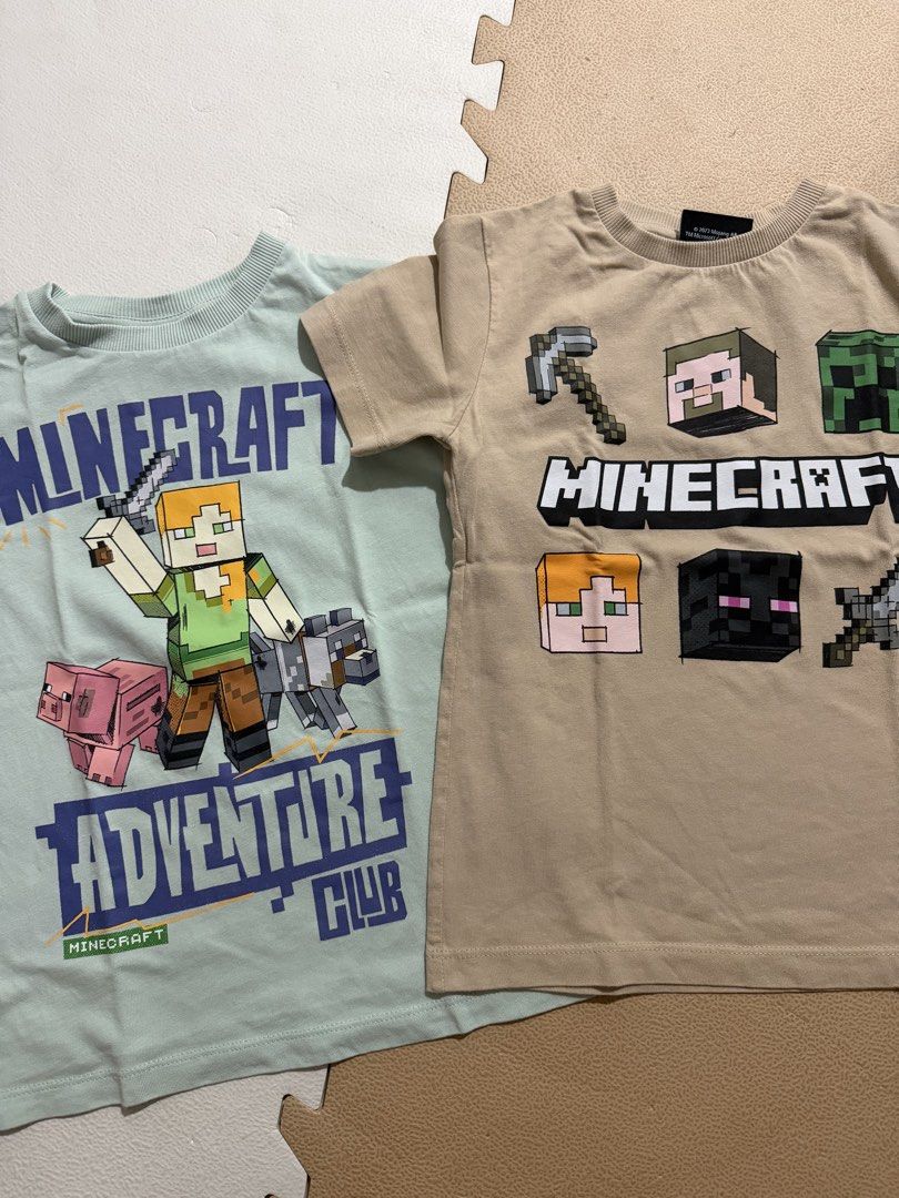 Next Minecraft T-Shirts Bundle (Category: Babies & Kids Fashion) located in Pasig City. Submitted by cjmo_ (Listing ID 1467271555, Image 1). Description: - Authentic Next x Minecraft merchandise - Size: 5 years (Height 110cm) .