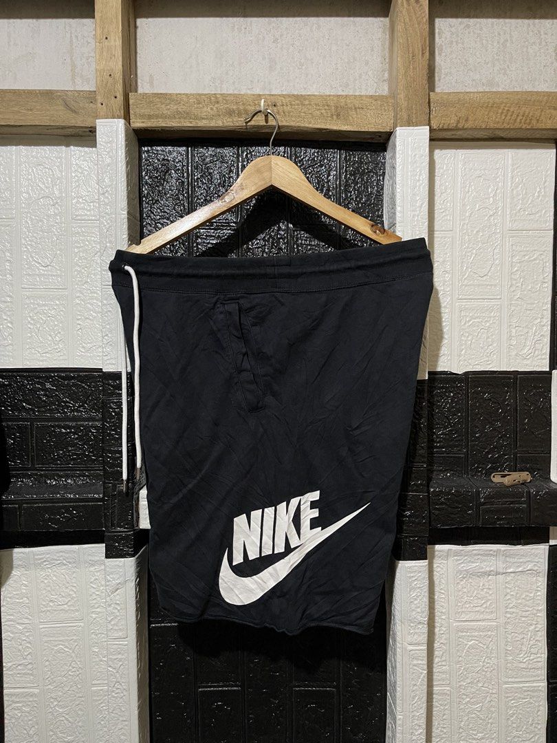 Nike Black Shorts with White Logo (Category: Shorts) located in Lopez. Submitted by thrift.ni.roms22 (Listing ID 1467168412, Image 3). Description: - Authentic black Nike shorts with a bold white logo - Made with a soft cotton feel for all-day comfort - Adjustable drawstring waistband for a secure fit - Functional side pockets and one back pocket with a signature orange tag - Versatile design great for both casual streetwear and workouts.