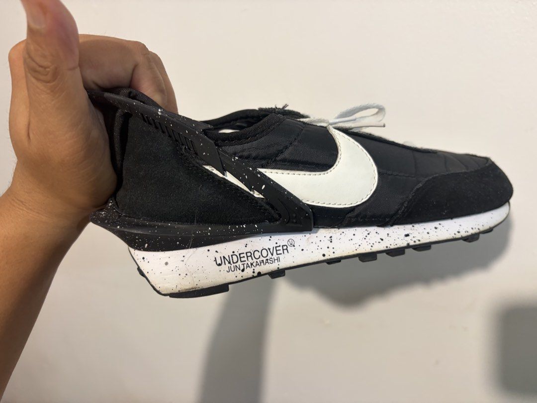 Nike x Undercover Daybreak Black White Size US 7 (Category: Sneakers) located in Quezon City. Submitted by jndr1984 (Listing ID 1467251085, Image 3). Description: - Model: Nike x Undercover Daybreak - Colorway: Black nylon with white leather swoosh, black suede overlays, and speckled midsole - Size: US 7 / EUR 38 / UK 4.5 - Condition: Clean soles with minimal wear (check photos) - Details: Features signature Undercover Jun Takahashi branding and 