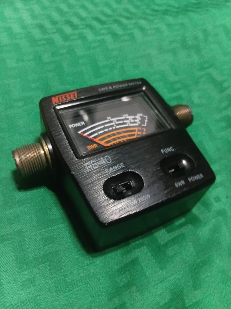 NISSEI RS-40 SWR & Power Meter (Category: Electrical, Adaptors & Sockets) located in Caloocan City. Submitted by ed_0130 (Listing ID 1467293797, Image 2). Description: - Brand: NISSEI RS-40 - Type: SWR and Power Meter for radio equipment - Frequency Range: 140-150MHz / 430-450MHz - Power Measurement: Up to 200W - Power Ranges: 15W, 60W, 200W - Build: Sturdy metal casing in black finish with standard connectors - Bonus: Instruction manual convenie