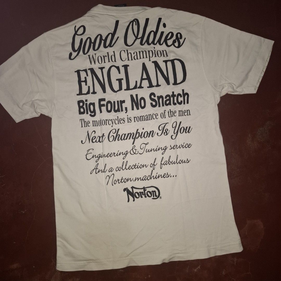 Norton white t-shirt (Category: Tshirts & Polo Shirts ) located in Adams. Submitted by frog_and_clover (Listing ID 1467311175, Image 3). Description: pre love, what you see Is what you get, can fit medium to large.
