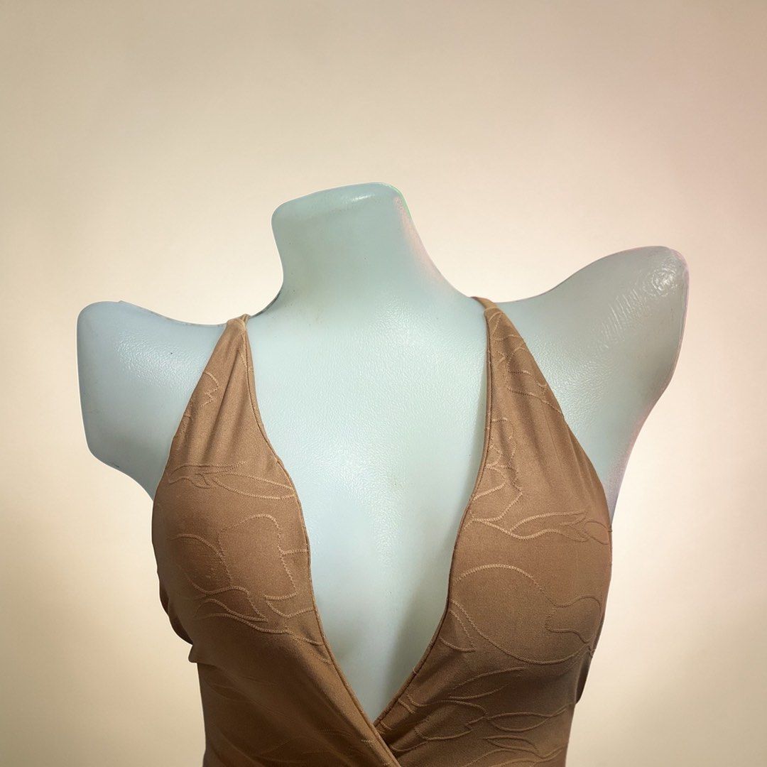 Nude One-Piece Swimsuit Deep V-Neck Cross Back (Category: Bikinis & Swimsuits) located in Santa Cruz. Submitted by homedecluttersale (Listing ID 1467248529, Image 3). Description: •Bought in Japan🇯🇵 • Used / Excellent condition • Fits Small to medium • Photos taken using mannequin only 🚚 Shipping via J&T only 📦 Shipping fee to be shouldered by buyer 💳 Mode of payment: GCash 📍 Santa Cruz, Laguna.