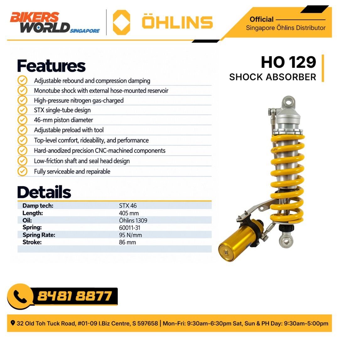 OHLINS HO 129 - HONDA CRF300L (ASIAN VERSION), Motorcycles, Motorcycle ...