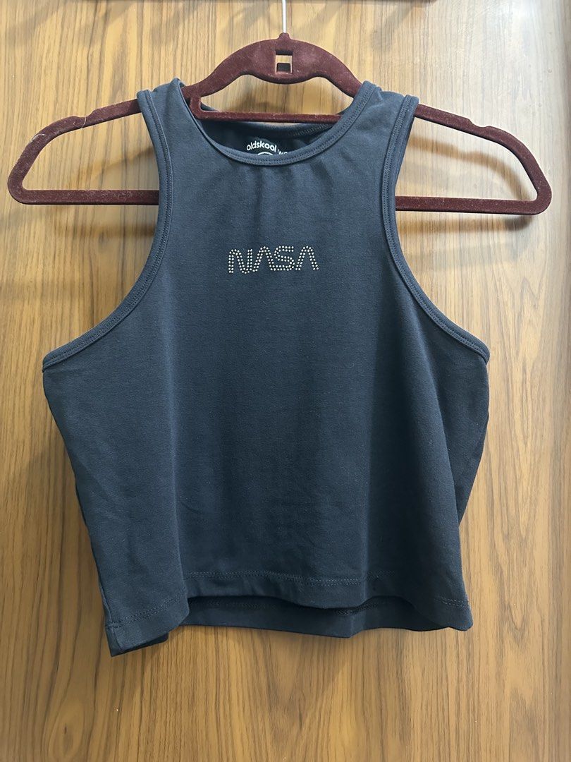 Oldskool NASA black cropped tee (Category: Others Tops) located in Makati City. Submitted by xo.thrifty (Listing ID 1467245494, Image 1). Description: large on tag but can fit small to medium.