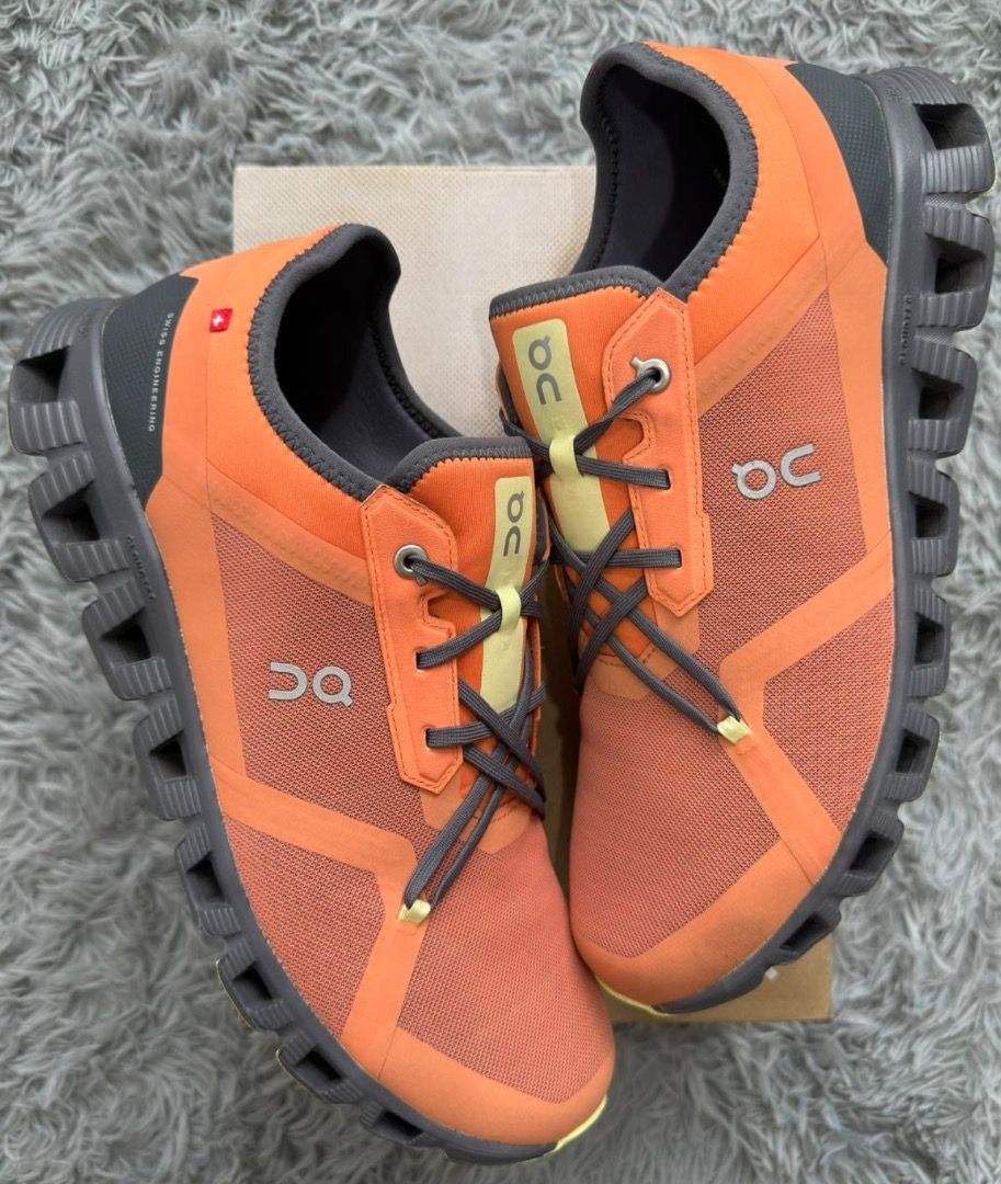 On Cloud x3 AD Orange Shadow size 11us M (Category: Sneakers) located in Quezon City. Submitted by shoeplug.ph (Listing ID 1467309095, Image 1). Description: On Cloud x3 AD Orange Shadow size 11us M Like New / Complete ₱4,000 dm if interested.