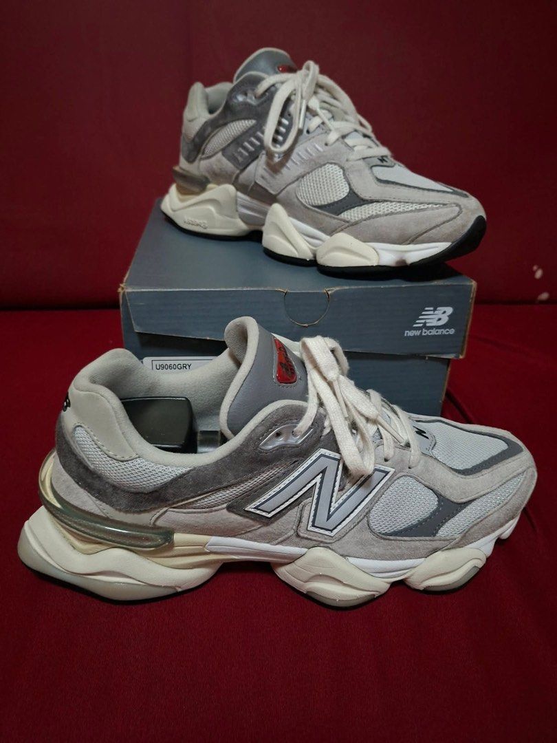 Orig NB 9060 Grey Size 9 US (Category: Sneakers) located in Manila. Submitted by mikeyfavis96562 (Listing ID 1467227113, Image 3). Description: - Brand: New Balance - Model: 9060 (Classic Grey) - Size: US 9 / UK 8.5 / EU 42.5 - Condition: Very clean, ready to wear, minor usage only in malls - Includes: Original shoe box - Features: Chunky midsole with premium suede and mesh panels 9.5/10.
