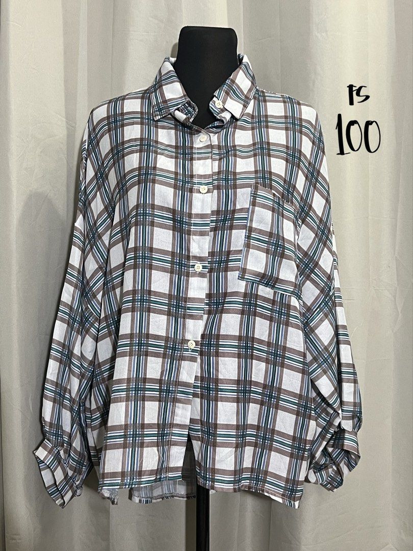 Oversized button down plaid longsleeves (Category: Longsleeves) located in Las Pinas. Submitted by jilanah (Listing ID 1467327041, Image 1). Description: .