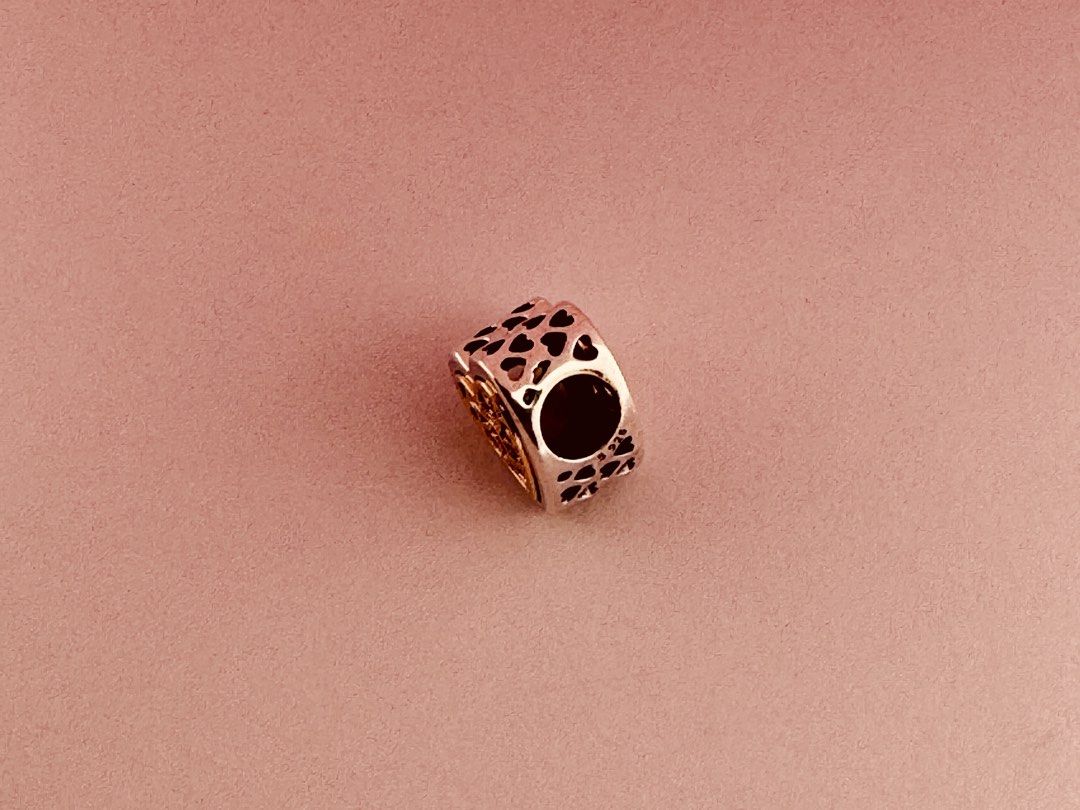 Pandora Locked Hearts Charm (791740) (Category: Charms) located in Cabanatuan. Submitted by water.withahintoflime (Listing ID 1467289891, Image 2). Description: Retired|Authentic Sterling silver | 14k gold openwork hearts 📍NOS|New Old Stock [May have some blemishes due age, handling and storage]. ✅ Packaging [box|bag|polishing cloth].