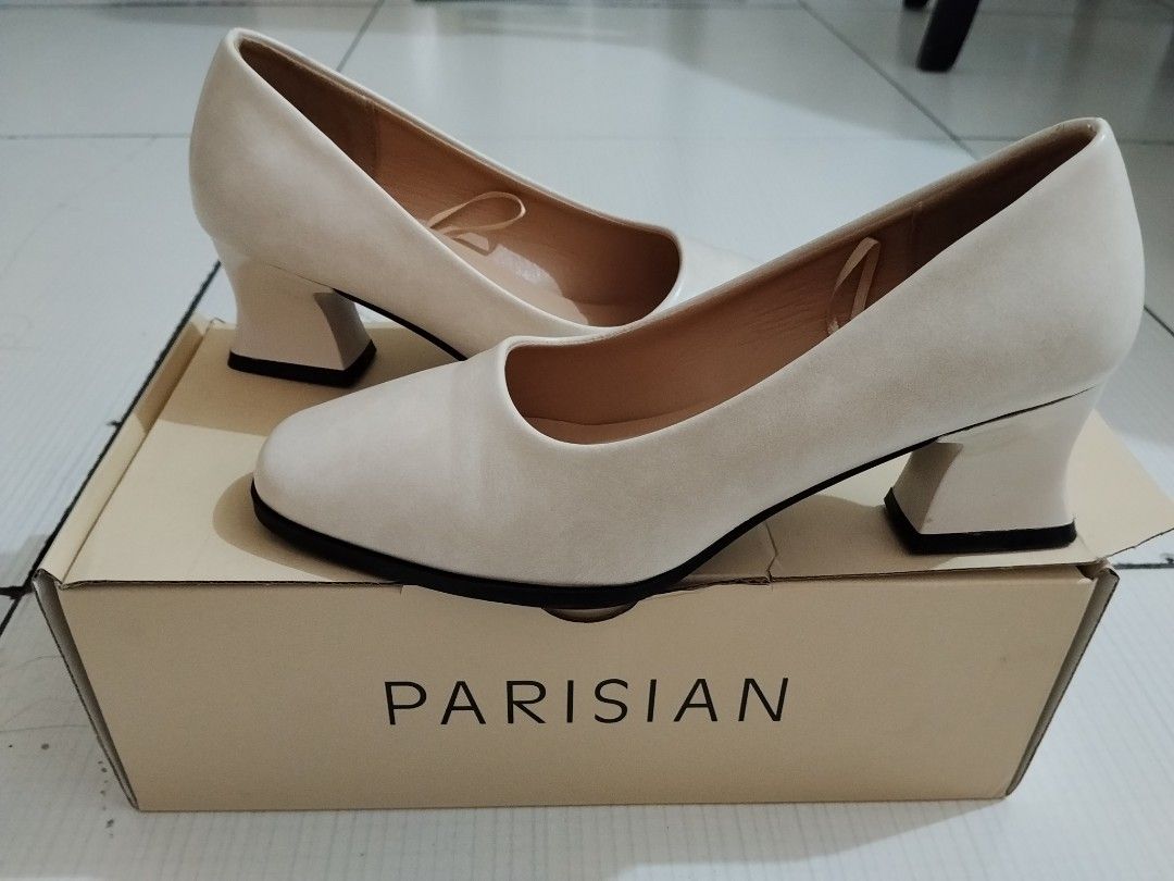 PARISIAN Heels (Category: Heels) located in Manila. Submitted by slytherelyy (Listing ID 1467177650, Image 1). Description: Good as new. Only used once for graduation. Bought for 999 at SM Marikina (dont have receipt anymore) :) W/ minor dents on the inner sides of the heels (see 4th-5th pics) Size: EU 7/ USA 7 Price is negotiable..