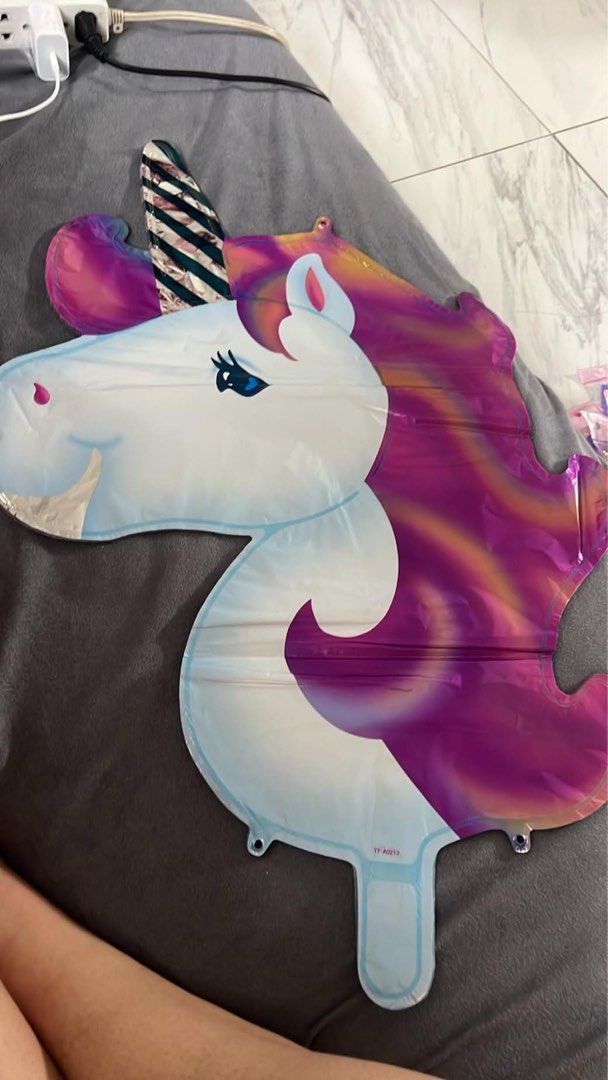 Party decors take all (Category: Occasions & Party Supplies) located in Manila. Submitted by goldenfire_0b8118 (Listing ID 1467346914, Image 2). Description: Happy Birthday Banner -2small 2big Unicorn foil baloon Big size-96pcs Ribbon yellow-8packs 10pcs per pack Ribbon purple -10packs 10pcs per pack Heart blue foil balloon - 50pcs Foil numbers assorted-50pcs Plastic table cover-1pc Take all 700 do the math nalang.