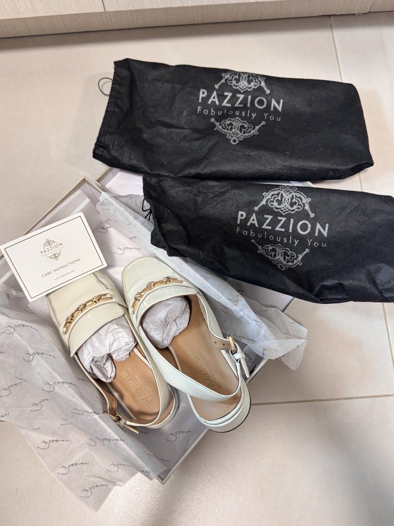 Pazzion Loafers - Cowhide Leather (Category: Loafers) located in Pasig City. Submitted by quintanajen (Listing ID 1467273253, Image 1). Description: Pazzion Loafers - Cowhide Leather Size: 37 Comes with original box and cloth bags Good condition Issue: Minor scratches & crease Can still be improved with proper cleaning. Condition shown in the photos are as is and I only did mild wiping. .