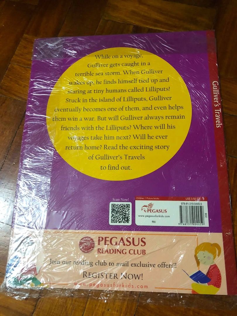 [PB] Gulliver’s Travels (Category: Children's Books) located in San Juan City. Submitted by ttanmien (Listing ID 1467324705, Image 3). Description: ⚜️✨⚜️✨⚜️✨⚜️✨⚜️✨⚜️ 💁🏻‍♀️SELLING PRICE: ₱50 Original Price: Around ₱150~₱350 💁🏻‍♀️Book Genre: Fiction, Children's fiction, Adventure, Travel, Fantasy, Proto Science 💁🏻‍♀️Book insight: The story follows the voyages of Lemuel Gulliver, a ship's surgeon who washes ashore on several remote islands aft