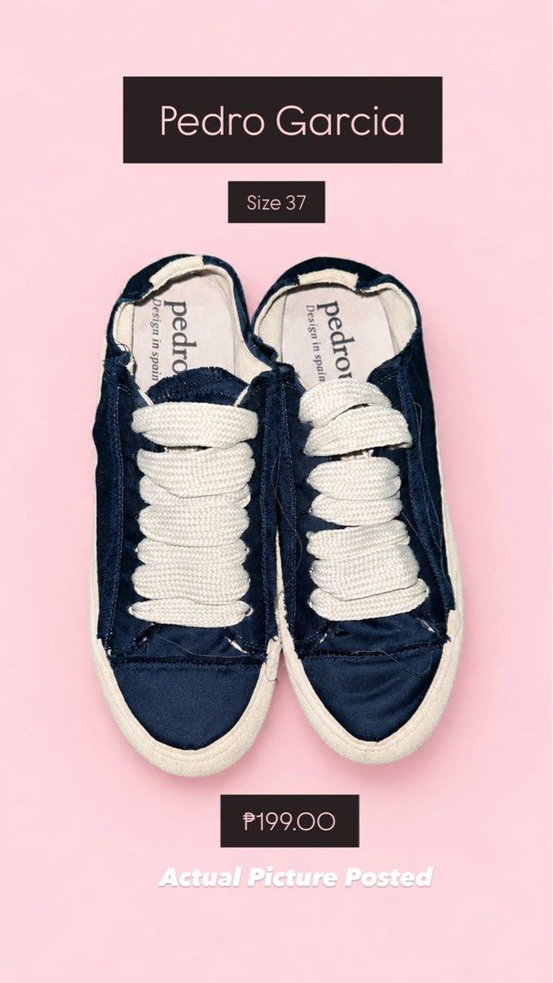 Pedro Garcia (Category: Shoe inserts) located in La Paz. Submitted by sissumscollection (Listing ID 1467290028, Image 1). Description: Predro Garcia Made in Spain Size 37 Pedro García Parson satin sneakers.