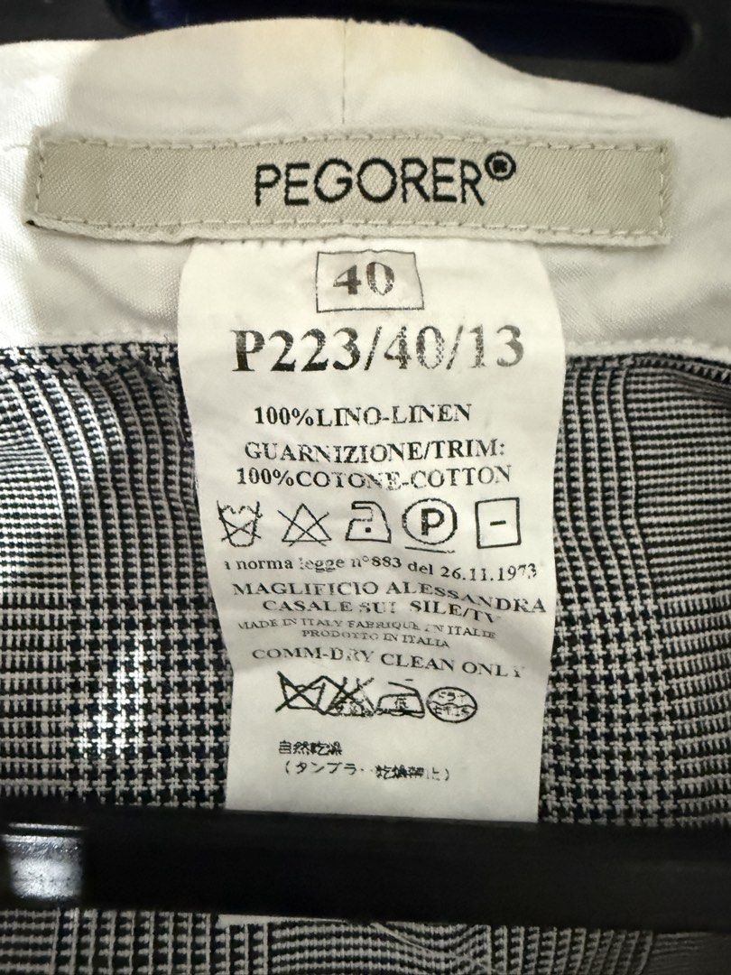 pegorer plaid waistcoast vest (Category: Sleeveless) located in Quezon City. Submitted by sxmotrie (Listing ID 1467271966, Image 3). Description: - Pegorer Sleeveless Vest (size 40) - made in Italy - 3 white front buttons, chic cut-out detail near the neckline, and contrasting white lining peeking out at the back hem.