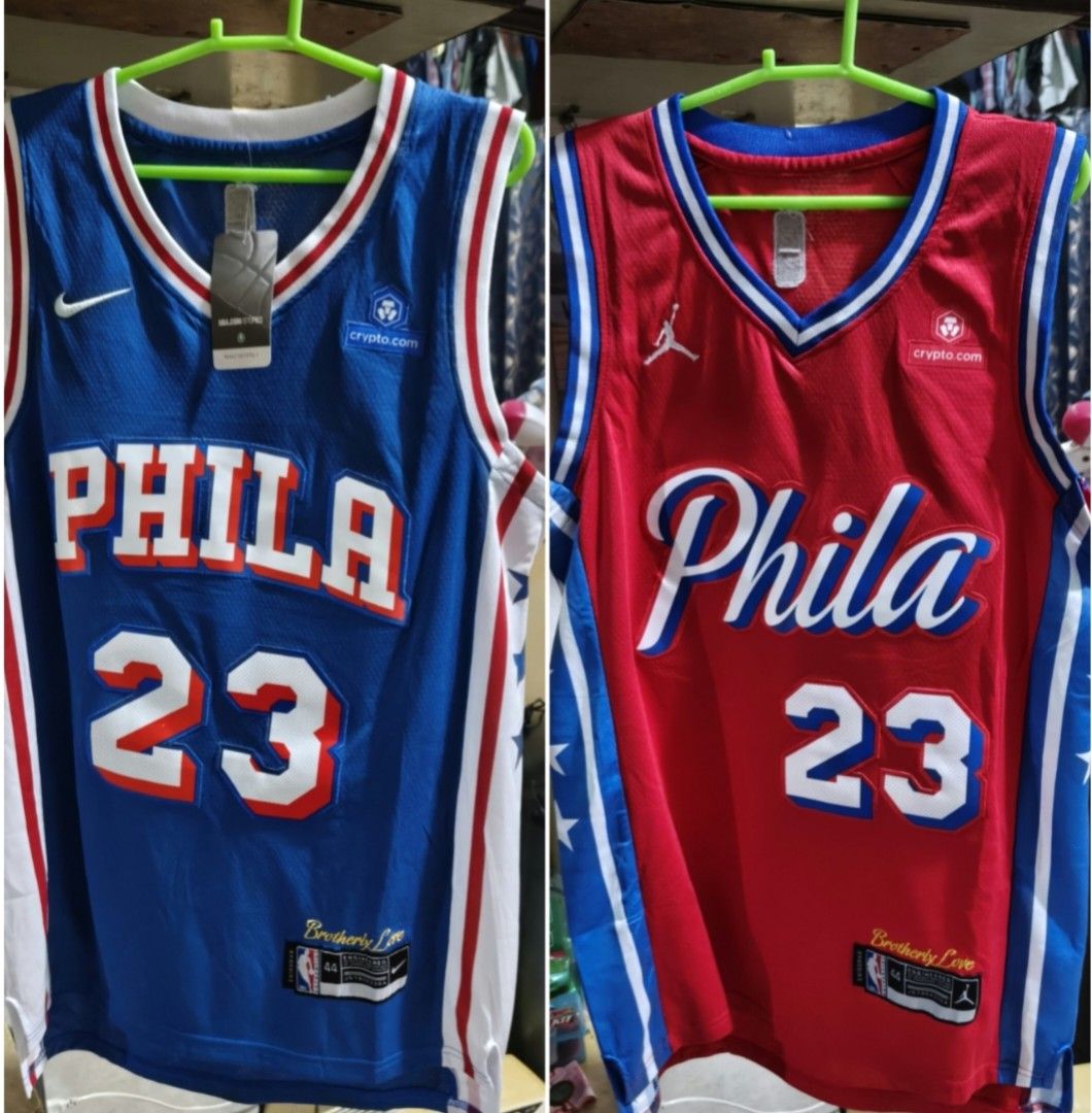 Philadelphia 76ers jersey (RED) (Category: Activewear) located in Pasig City. Submitted by jhakelovesbaby (Listing ID 1467230070, Image 1). Description: Red- available for 450.00 Blue- Sold!!! free shipping brandnew W- 20.5 inches L- 29 inches front, 31 inches back.
