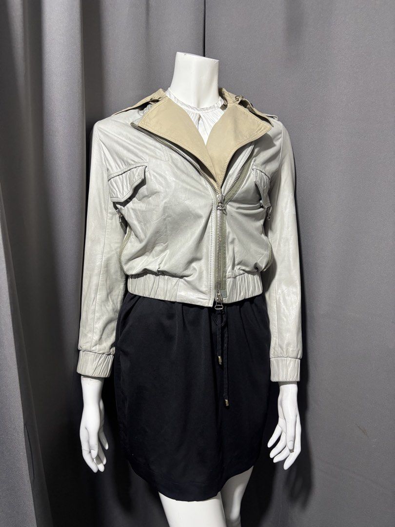 Phillip Lim Layered Cropped Biker Leather Jacket (Category: Coats, Jackets and Outerwear) located in Baguio. Submitted by thecollector2600 (Listing ID 1467289013, Image 1). Description: Small fit Pit to pit-17” Length-20” Shoulders-15” Sleeves-23”.